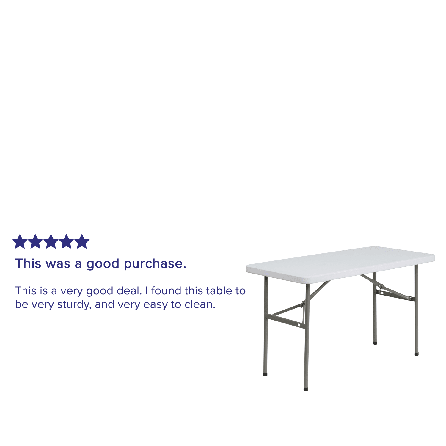 Flash Furniture Plastic Folding Table, 29inH x 24inW x 48-1/4inD, Granite White - Image 5