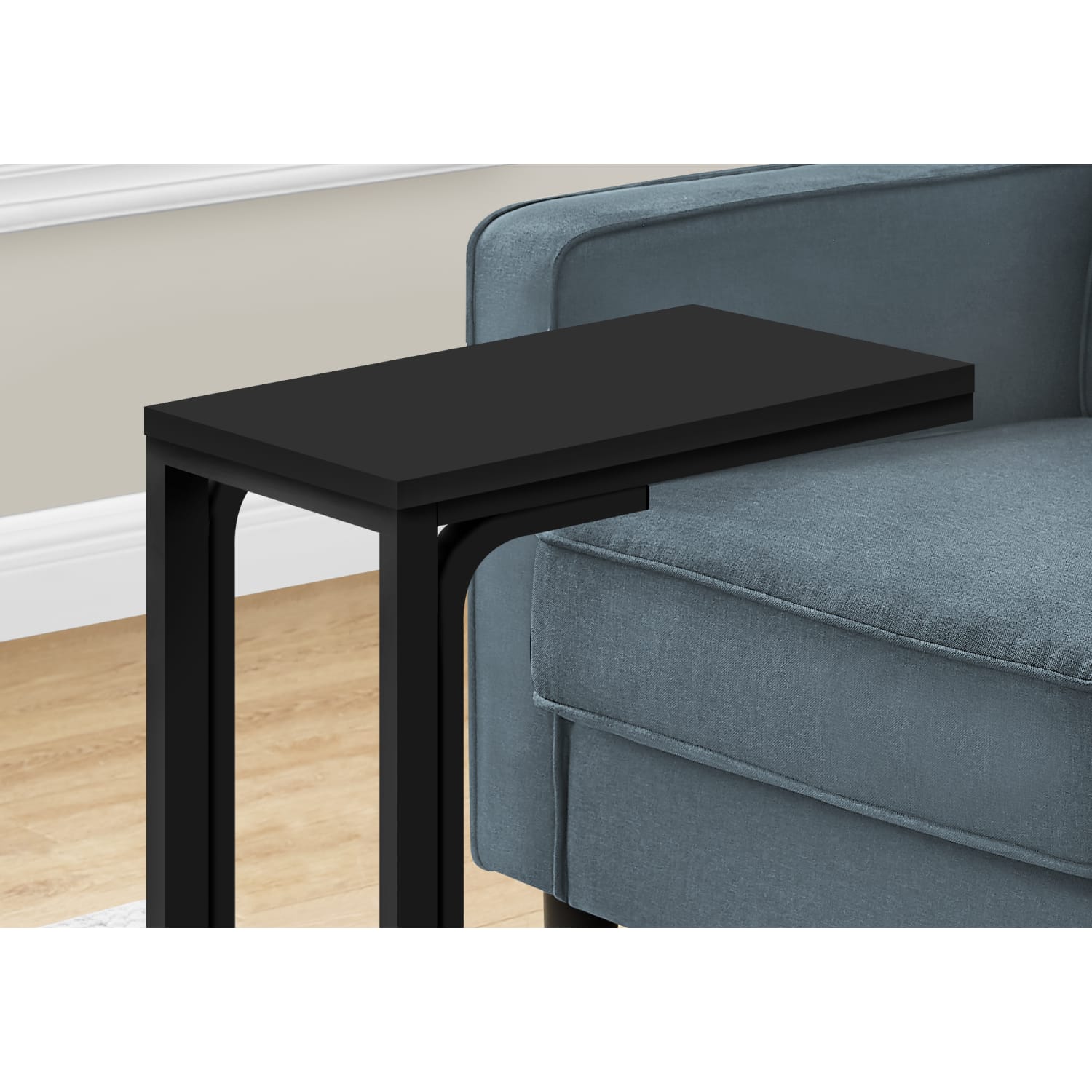 Monarch Specialties Muller C-Shaped Accent Table, 24-3/4inH x 16inW x 9inD, Black - Image 4