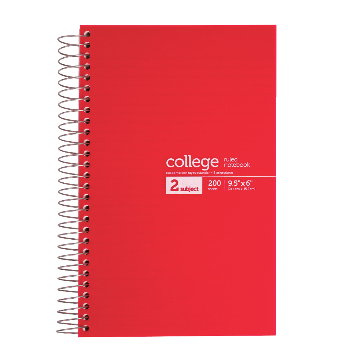 Office Depot Brand Notebook, 9 1/2in x 6in, 2 Subjects, College Ruled, 400 Pages (200 Sheets), Assorted Colors - Image 3