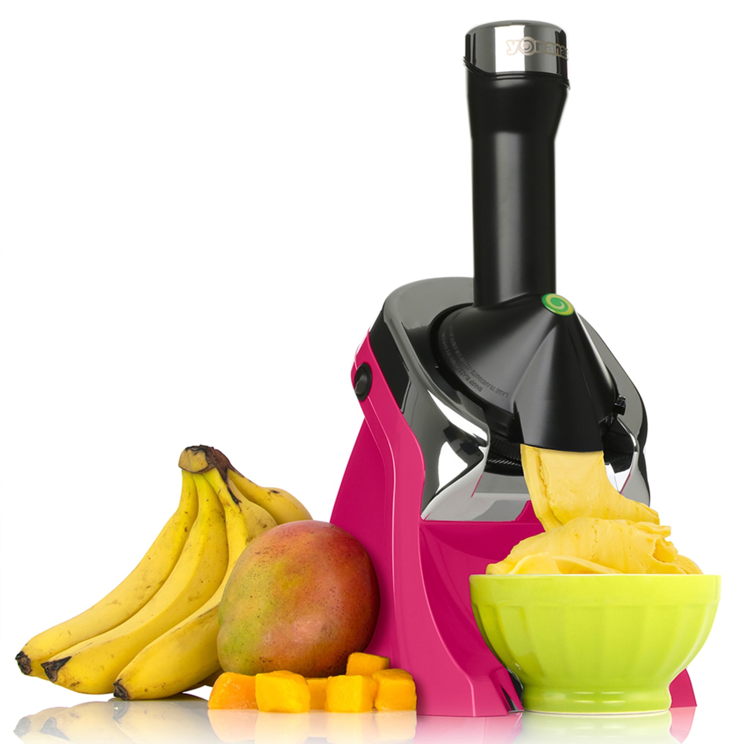 Edgecraft Yonanas Deluxe Non-Dairy Frozen Fruit Soft Serve Dessert Maker, 10-1/4in x 15-5/8in x 6-1/2in, Hot Pink - Image 3