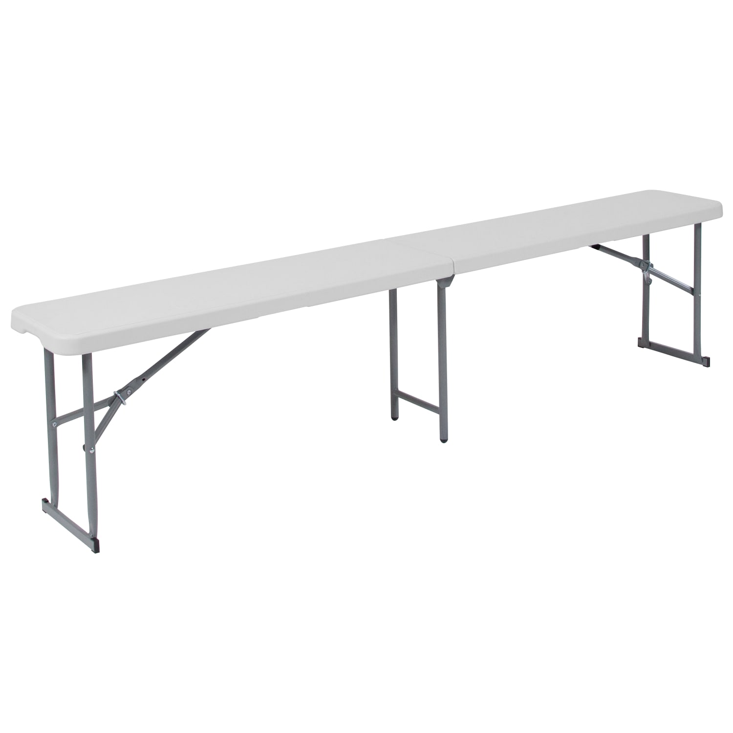 Flash Furniture Bi-Fold Plastic Bench With Carrying Handle, Gray/Granite White, RB1172FH - Image 3