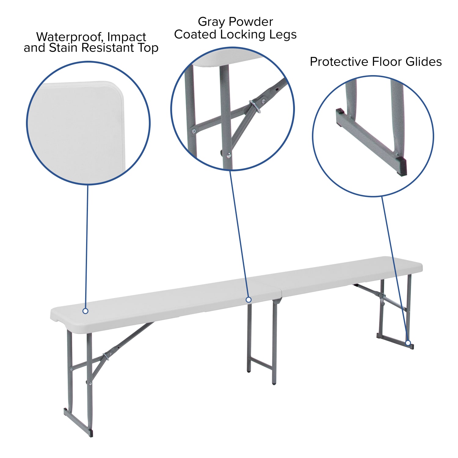 Flash Furniture BiFold Plastic Bench With Carrying Handle GrayGranite White RB1172FH PopularChairscom Flash Furniture Bi Fold Plastic Bench With Carrying Handle GrayGranite White RB1172FH PopularChairscom