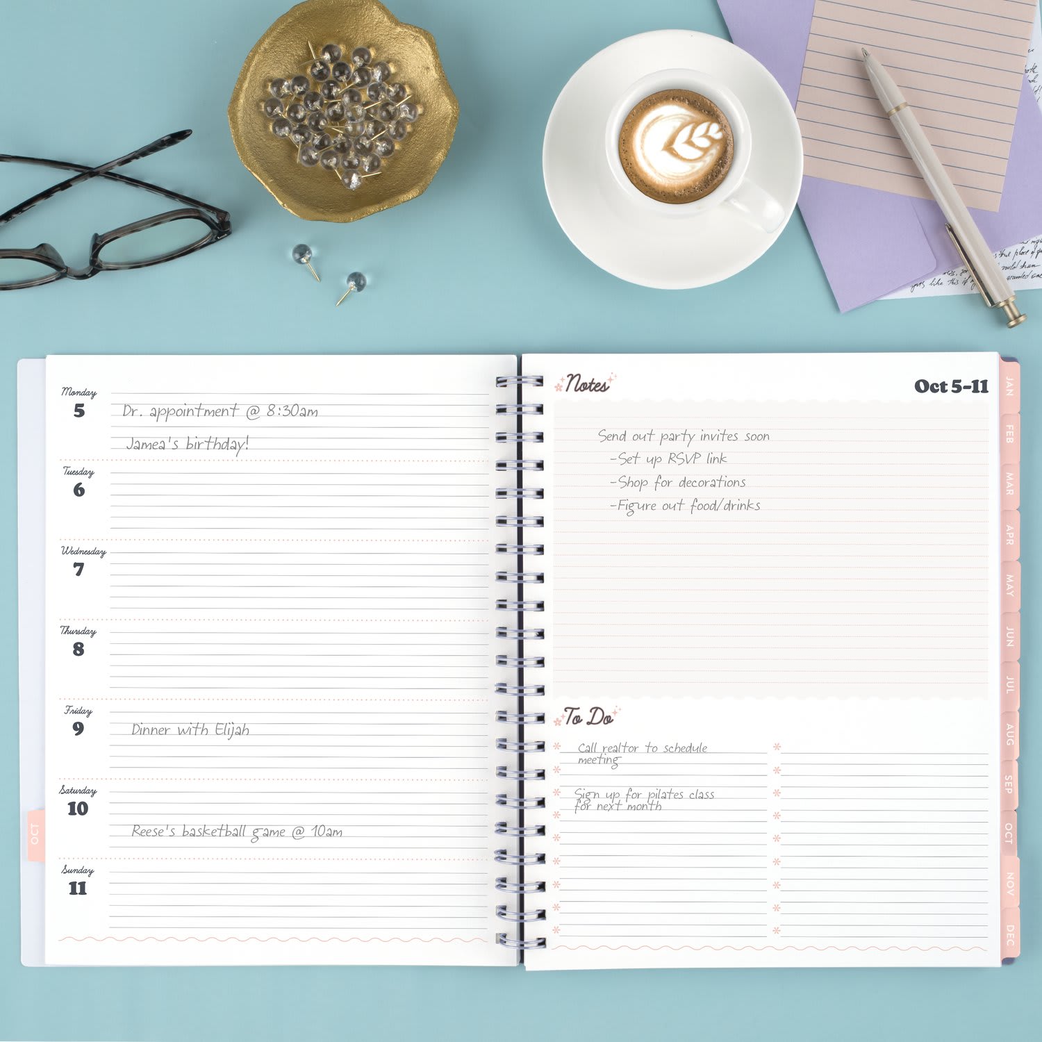 CatCoq for Mead 2027 Weekly Monthly Planner, Berry Branches, Large, 8 1/2in x 11in - Image 3