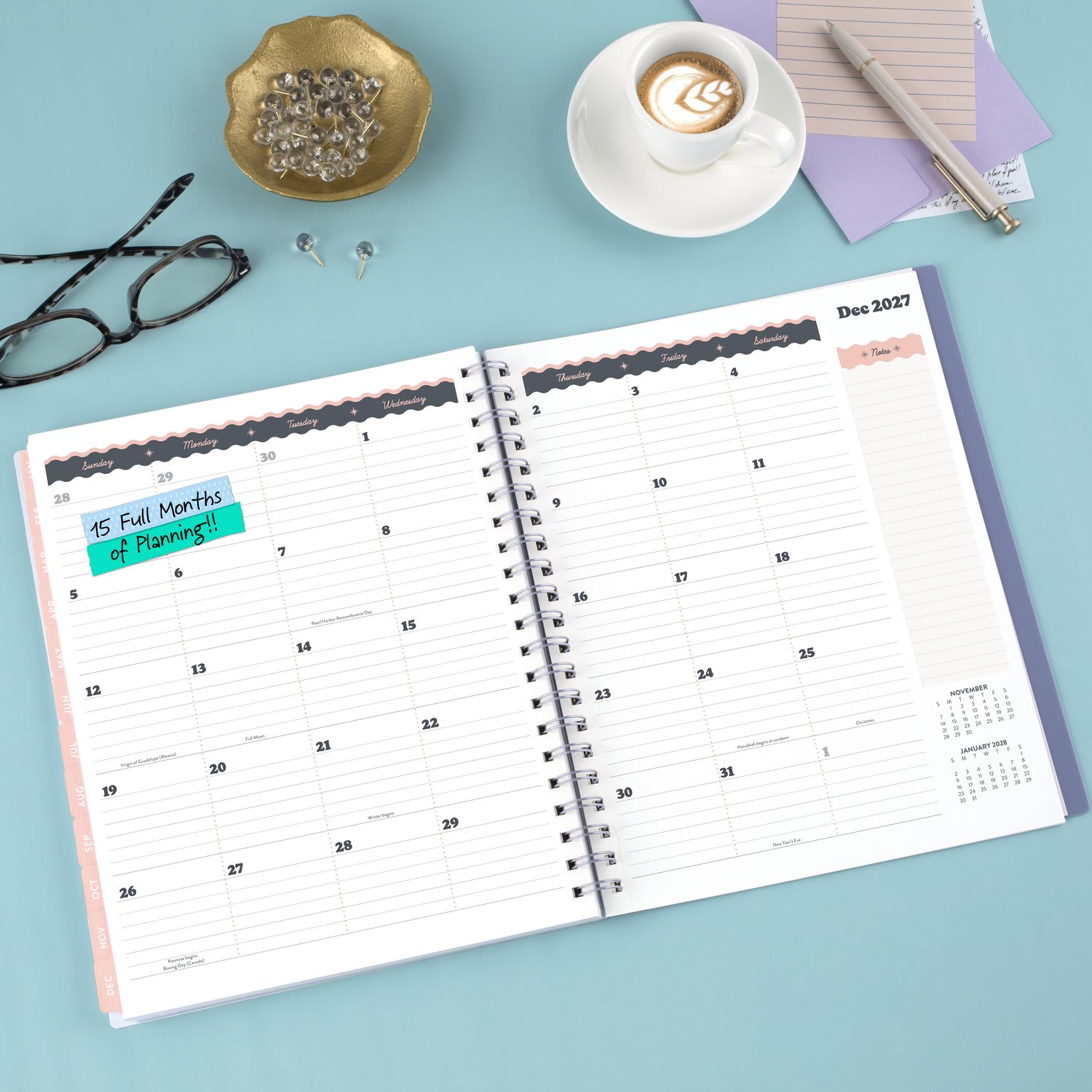 CatCoq for Mead 2027 Weekly Monthly Planner, Berry Branches, Large, 8 1/2in x 11in - Image 4