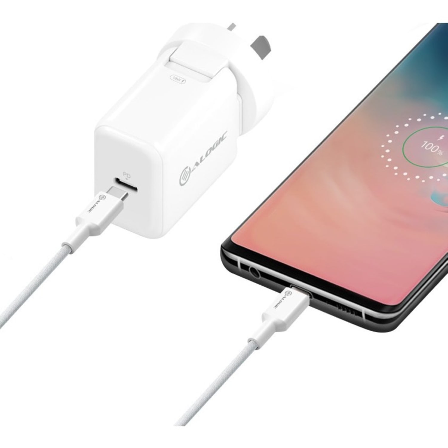 ALOGIC Elements Pro - USB cable - 24 pin USB-C (M) to 24 pin USB-C (M) - USB 2.0 - 5 A - 6.6 ft - white - Image 5