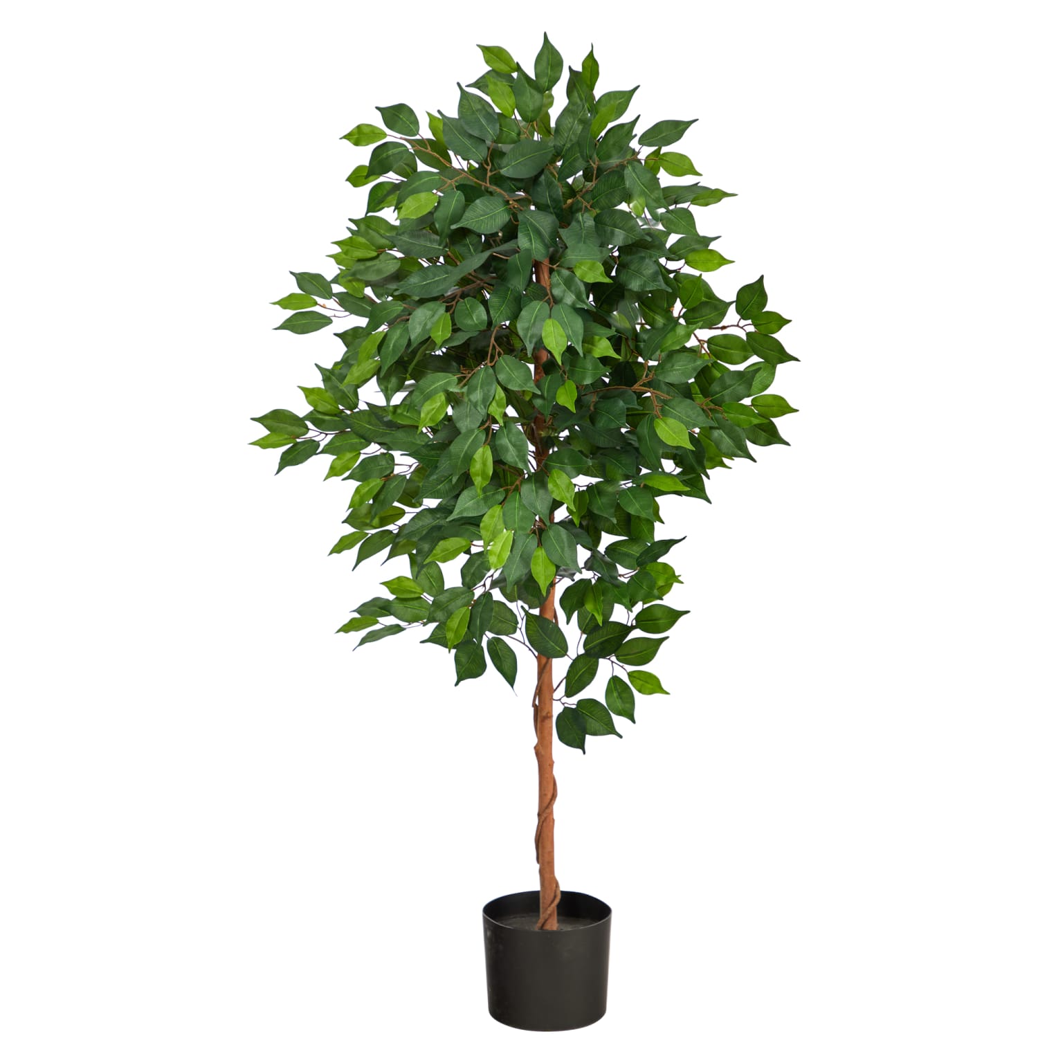 Nearly Natural Ficus 48inH Artificial Plant With Planter, 48inH x 25inW x 12inD, Green/Black