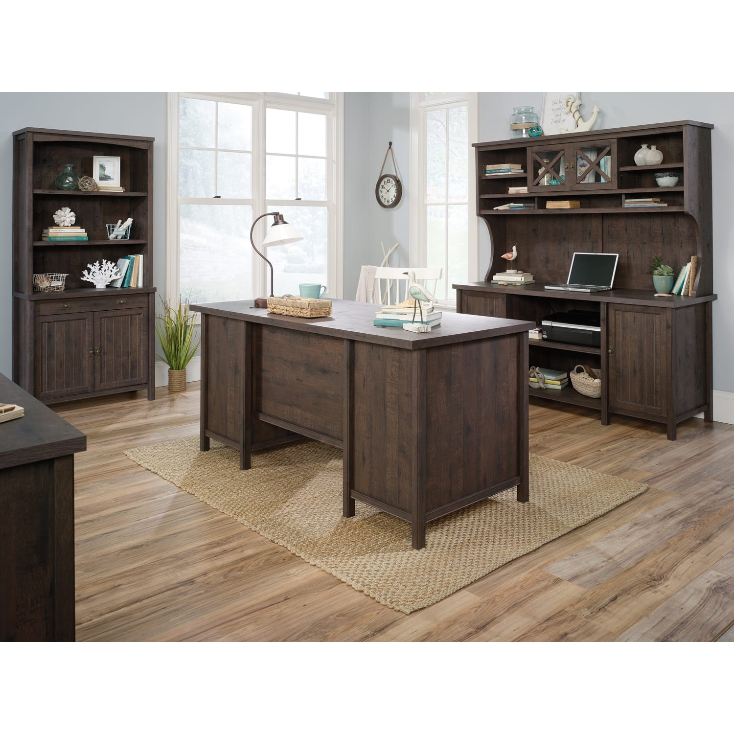 Sauder Costa 66inW Executive Computer Desk, Coffee Oak - Image 3