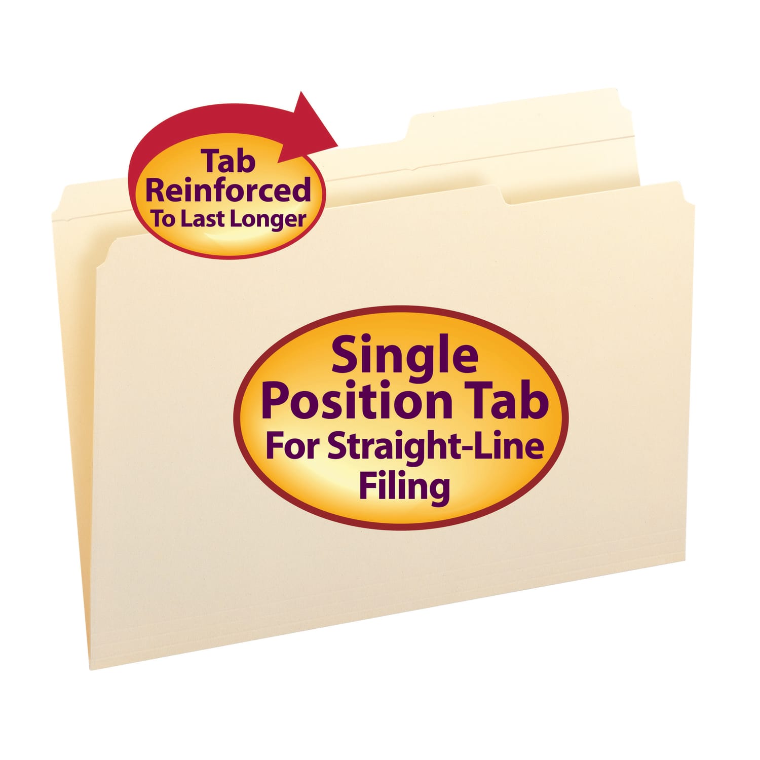 Smead Guide 2/5-Cut File Folders, Reinforced Tab , Legal Size (8 1/2in x 14in), Manila, Box Of 100 - Image 3