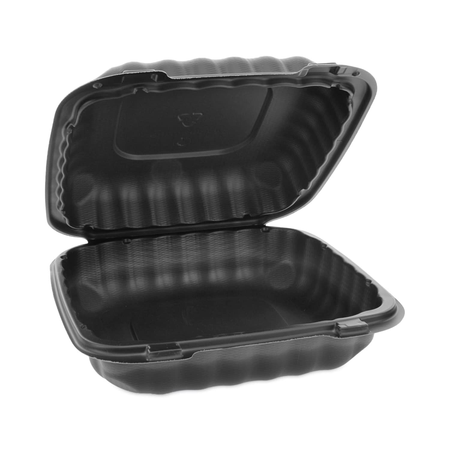 Pactiv Evergreen EarthChoice SmartLock Microwavable MFPP Hinged Lid Containers, 3-1/8inH x 8-5/16inW x 8-3/8inD, Black, Carton Of 200 Containers - Image 3
