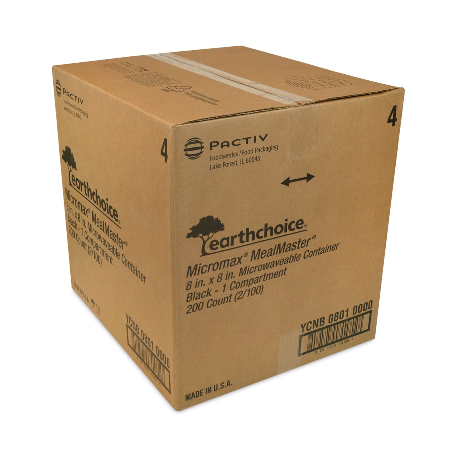 Pactiv Evergreen EarthChoice SmartLock Microwavable MFPP Hinged Lid Containers, 3-1/8inH x 8-5/16inW x 8-3/8inD, Black, Carton Of 200 Containers - Image 4