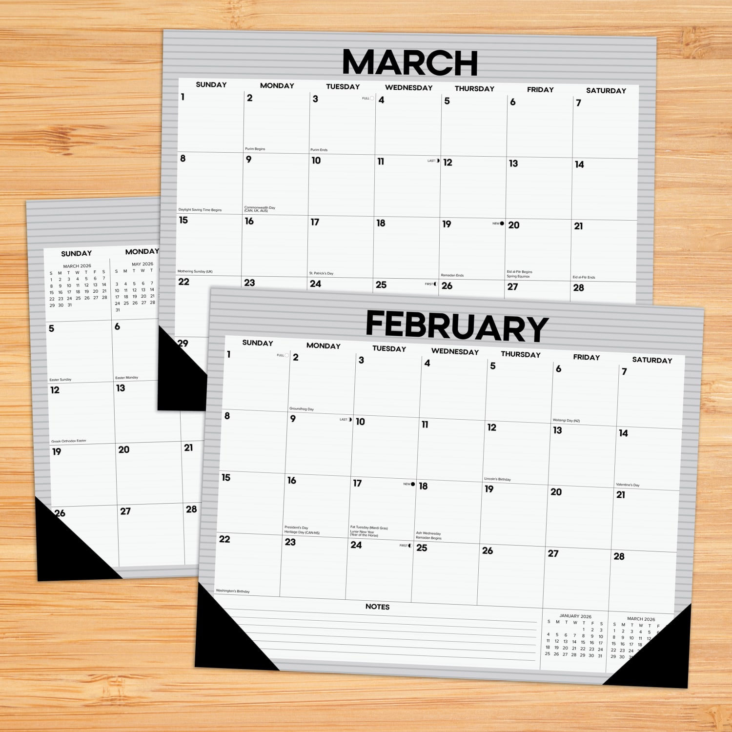 2026 Willow Creek Press Desk Pad Calendar, 22in x 17in, Pinstripe, January To December, 57261 - Image 6