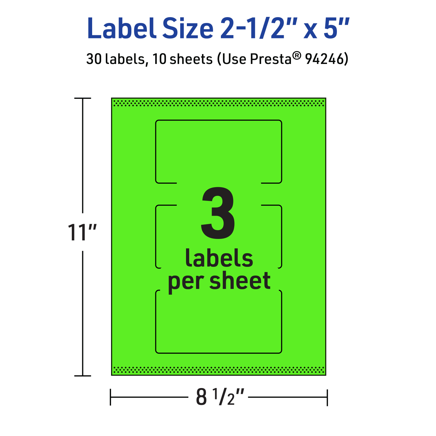 Avery Print-To-The-Edge Labels With Sure Feed Technology, 94246-NGP10, Rectangle, 2-1/2in x 5in, Matte Neon Green, Pack of 30 - Image 6