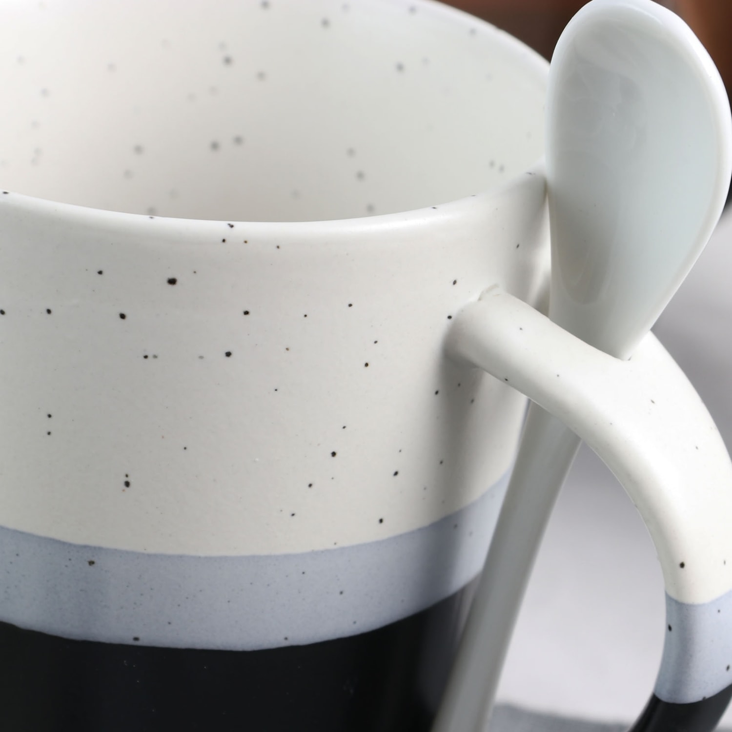 Mr. Coffee Mug And Spoon Set, Cafe Greco, 14 Oz., Multicolor, Set Of 4 Mugs With Matching Spoons - Image 4
