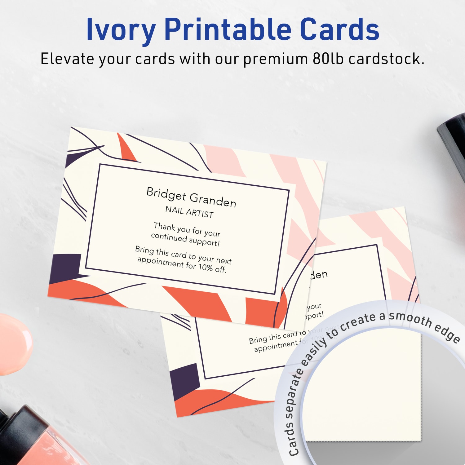 Avery Printable Postcards With Sure Feed Technology, 4in x 6in Rectangle, Matte Ivory, Pack Of 50 - Image 3