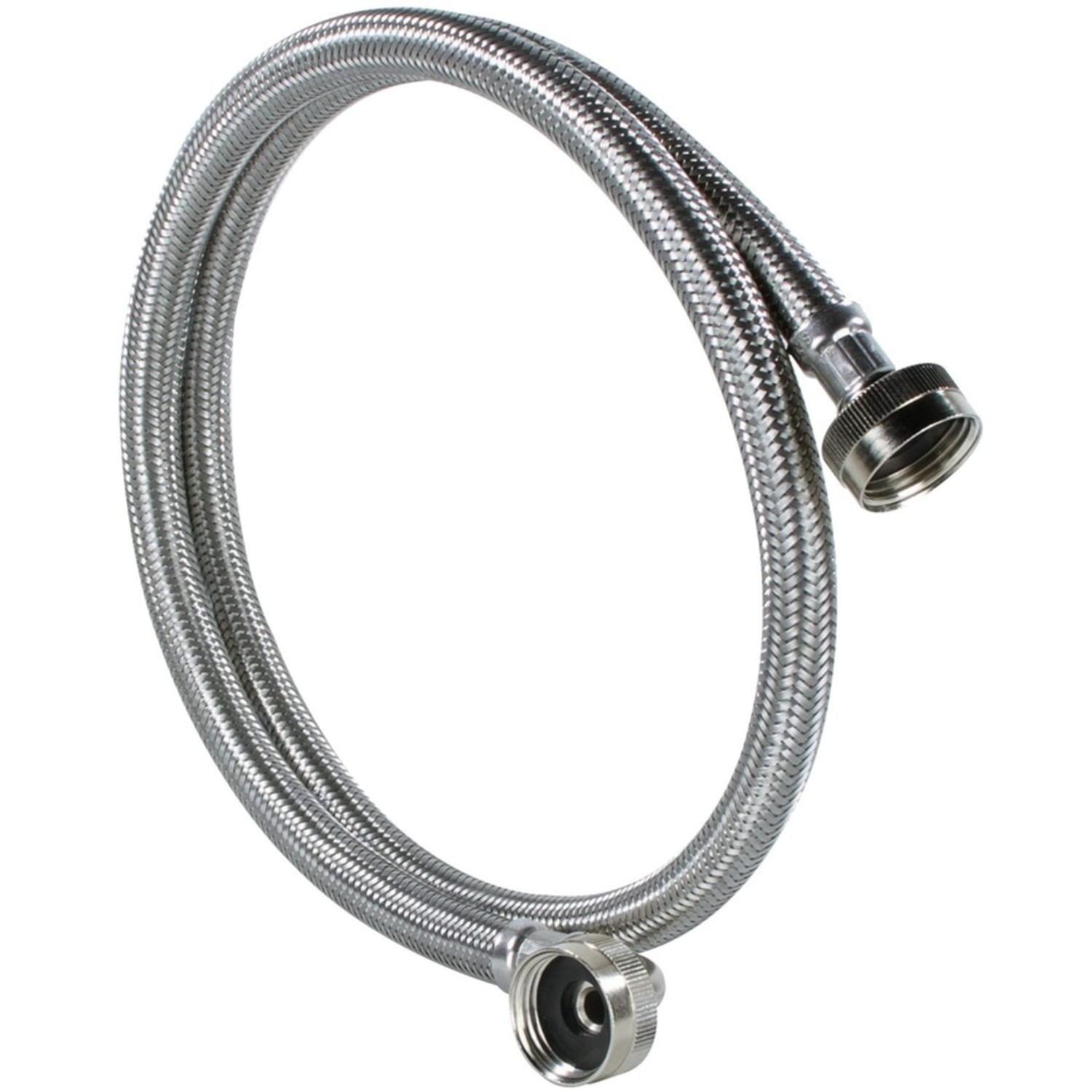 Certified Appliance Accessories 2 PK Braided Stainless Steel Washing Machine Hoses with Elbow - 60in - Silver, Stainless Steel - Stainless Steel, Vinyl, Polyvinyl Chloride (PVC), Polyester - 2 - Image 6