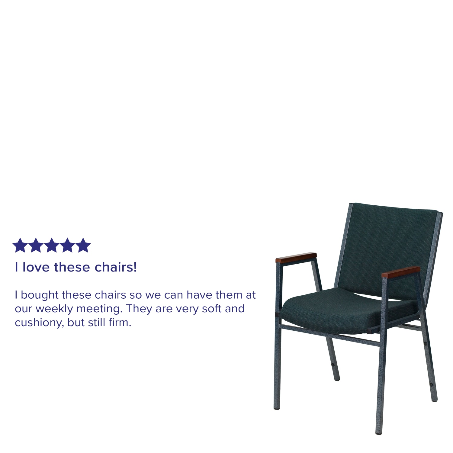 Flash Furniture HERCULES Series Stack Accent Chair With Arms, Green Patterned Fabric/Silvervein Frame - Image 5
