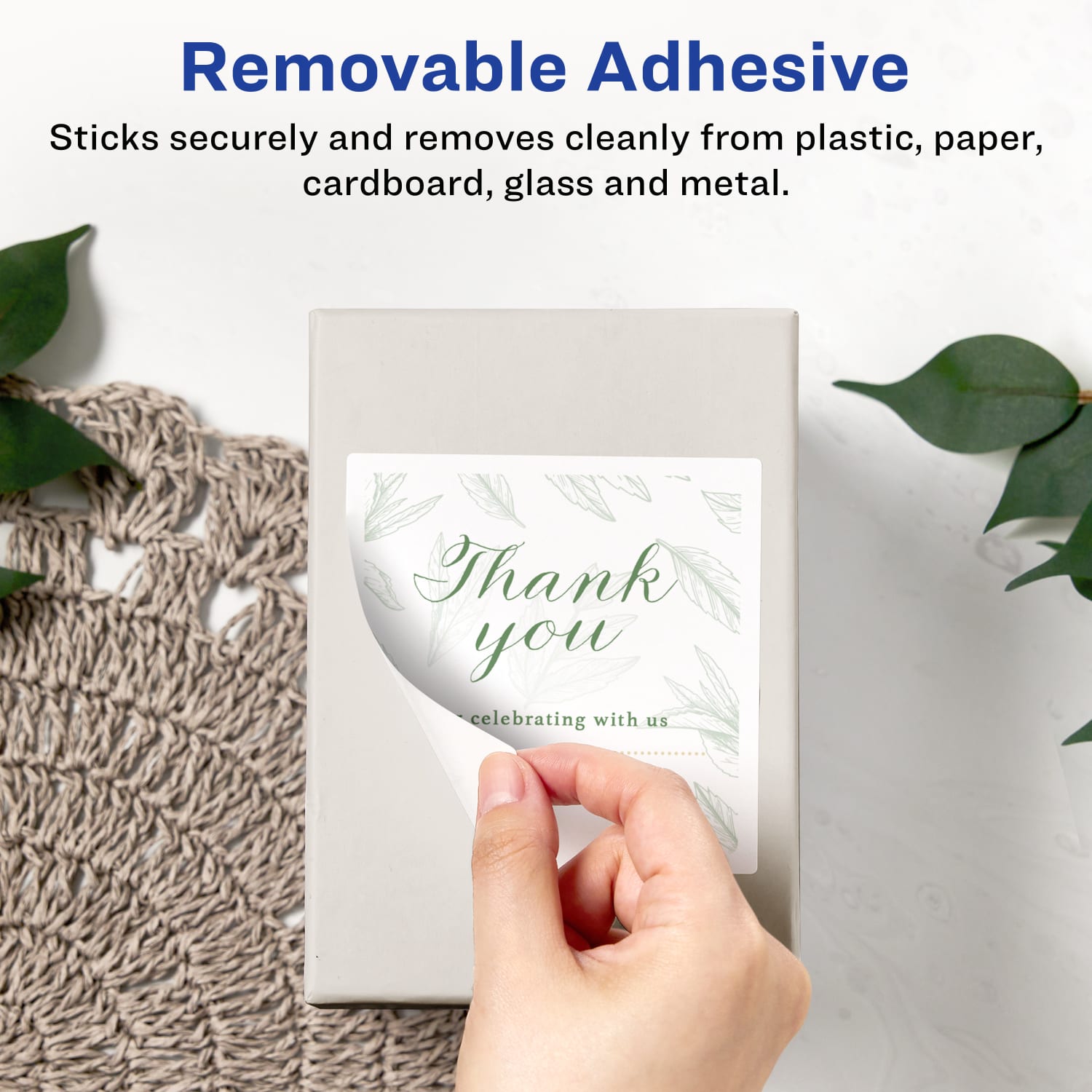 Avery Removable Labels With Sure Feed, 94100-RMP50, Square, 4in x 4in, White, Pack Of 200 Labels - Image 3