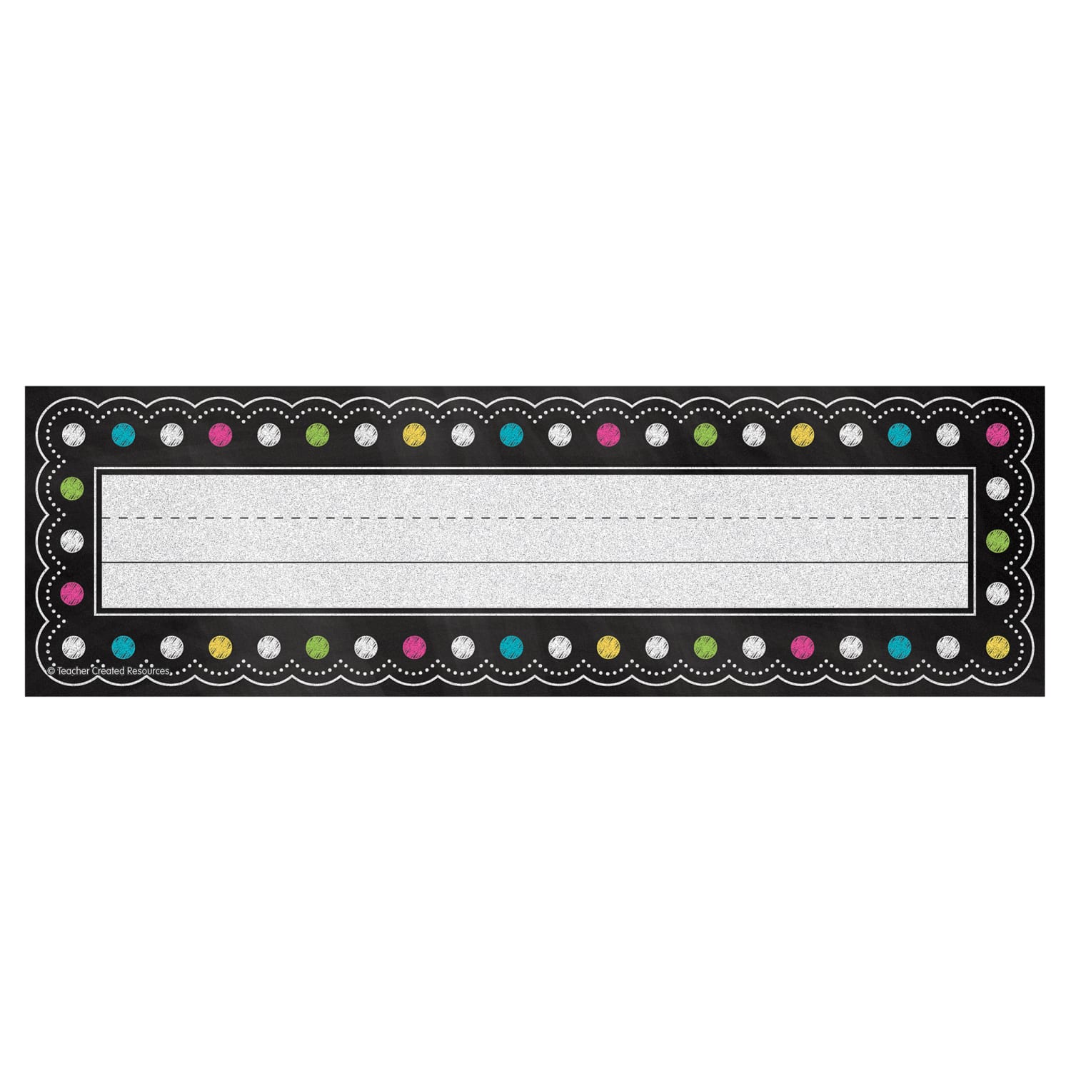 Teacher Created Resources Name Plates, Chalkboard Brights Flat, 36 Plates Per Pack, Set Of 6 Packs - Image 3