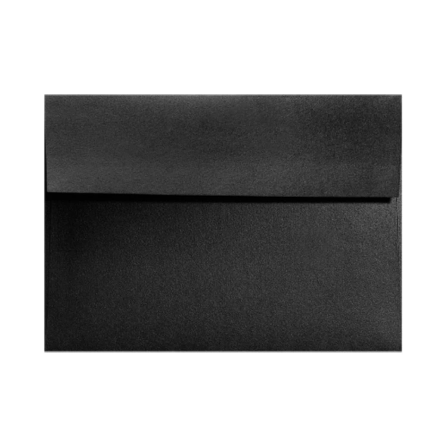 LUX Invitation Envelopes, A7, Gummed Seal, Black Satin, Pack Of 500
