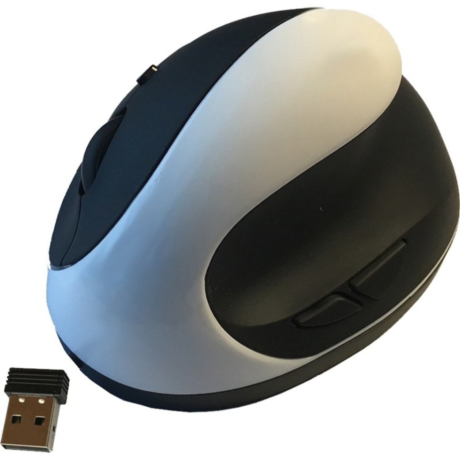 COMFI II WIRELESS ERGONOMIC COMPUTER MOUSE WHITE - Optical - Wireless - White - USB - 2000 dpi - Scroll Wheel - 5 Button(s) - Right-handed - 1 - Image 3