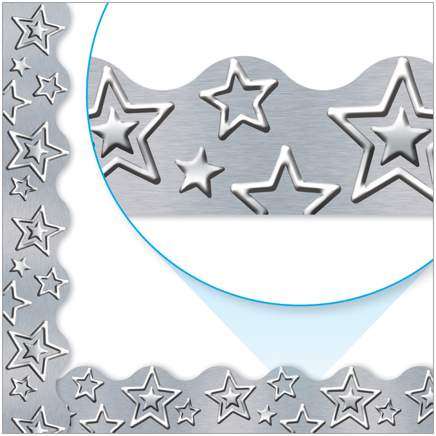 Trend Terrific Trimmers Packs, 39' x 2-1/4in, Silver Stars, Set Of 6 Packs - Image 5