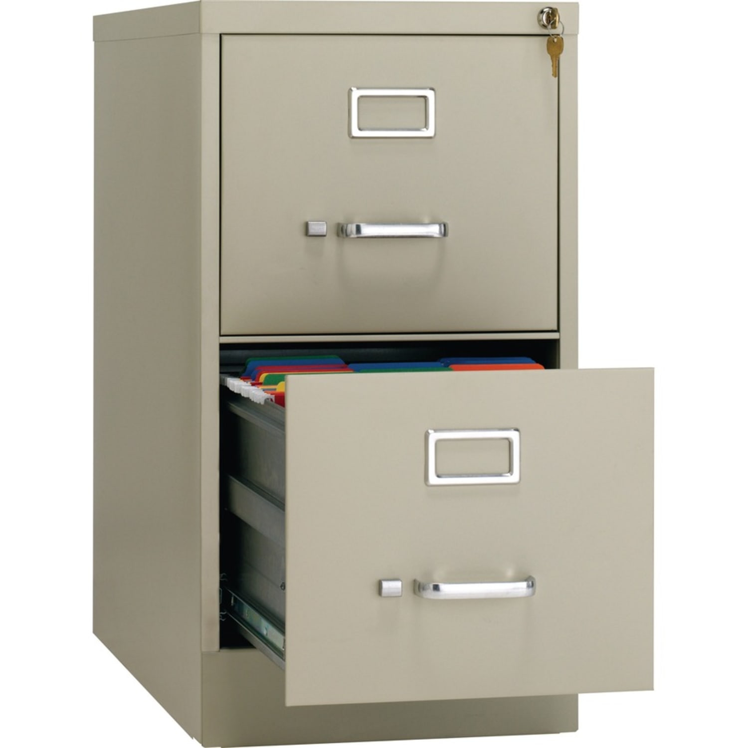 Lorell Fortress 26-1/2inD Vertical 2-Drawer Letter-Size File Cabinet, Putty - Image 6