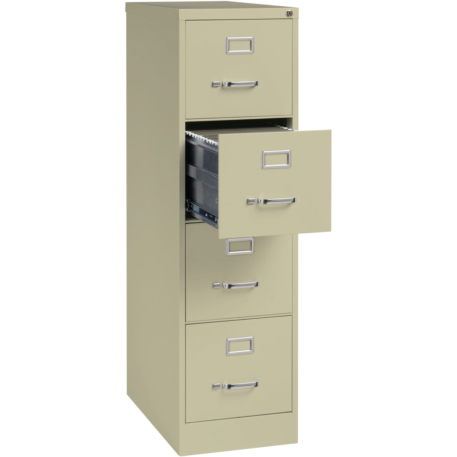 Lorell Fortress 25inD Vertical 4-Drawer Letter-Size File Cabinet, Putty - Image 4