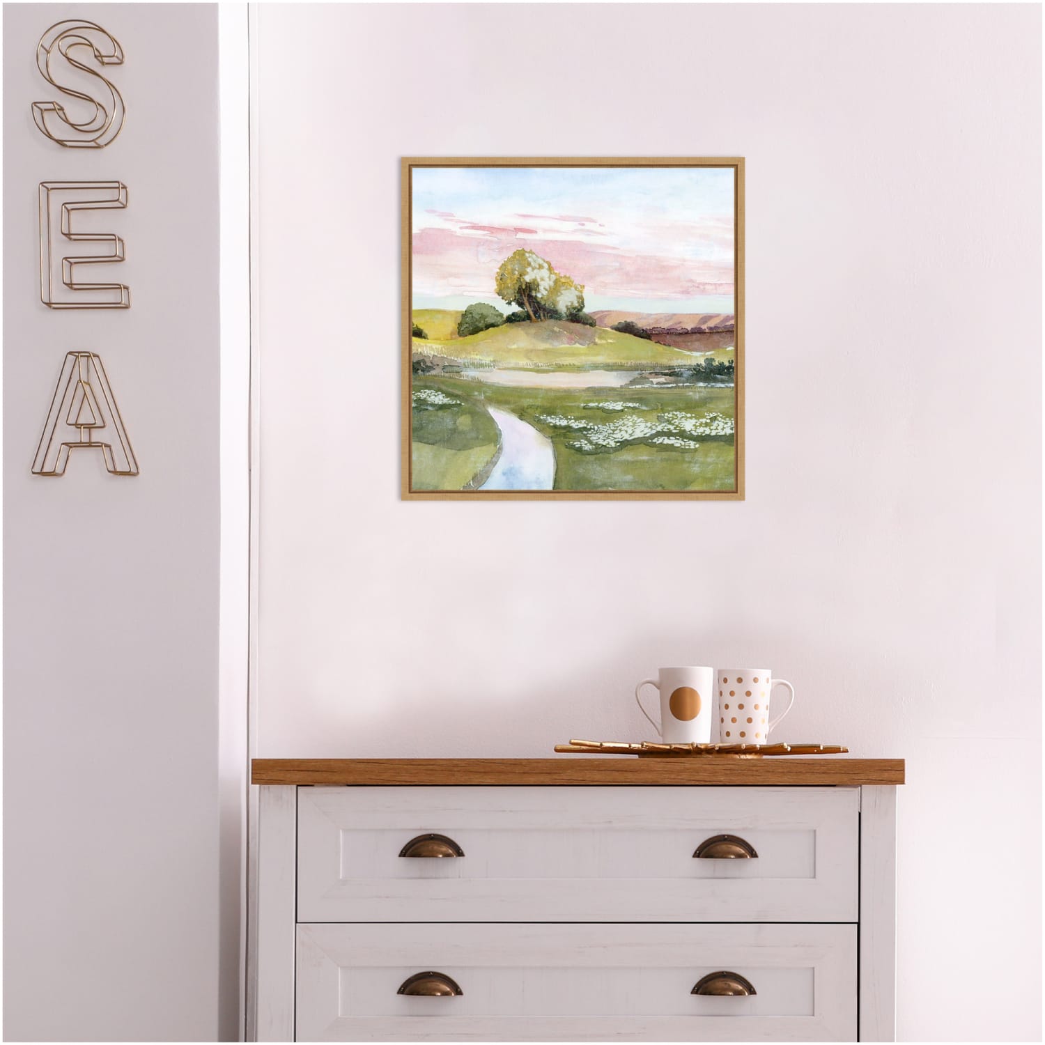 Amanti Art Eastern Light Landscape I by Grace Popp Framed Canvas Wall Art Print, 16inH x 16inW, Maple - Image 5