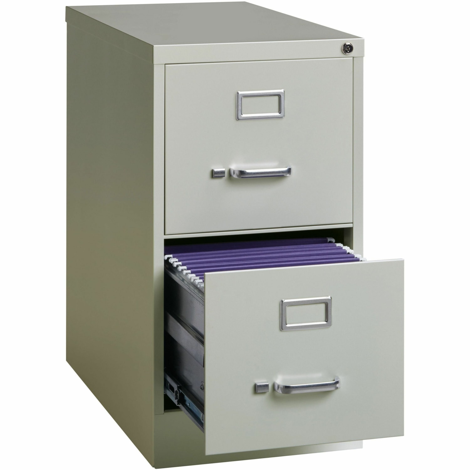 Lorell Fortress 25inD Vertical 2-Drawer Letter-Size File Cabinet, Light Gray - Image 4