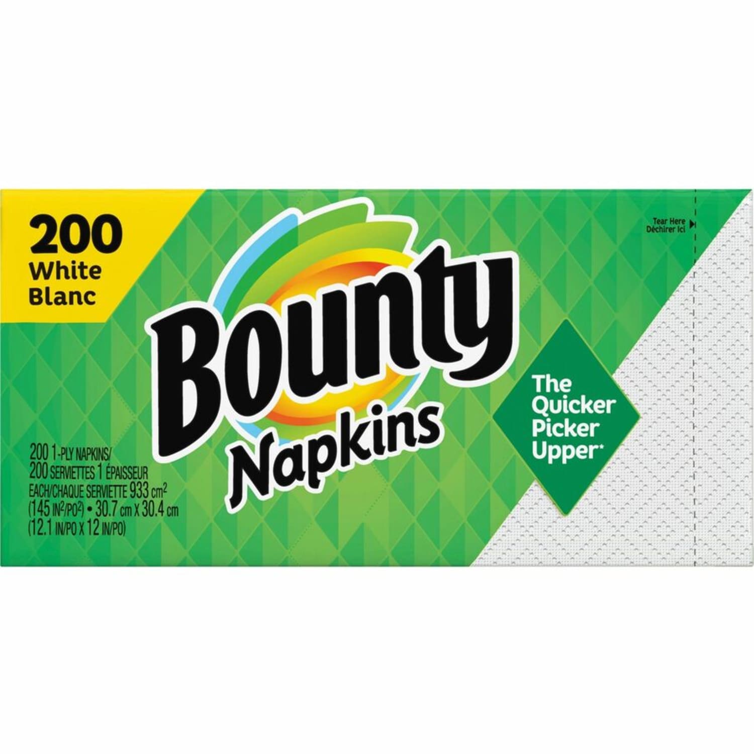 Bounty Quilted Napkins - 1 Ply - 12in Width x 12in Length - Quilted Surface - White - Paper - 200/Pack - 8 / Carton - Image 4
