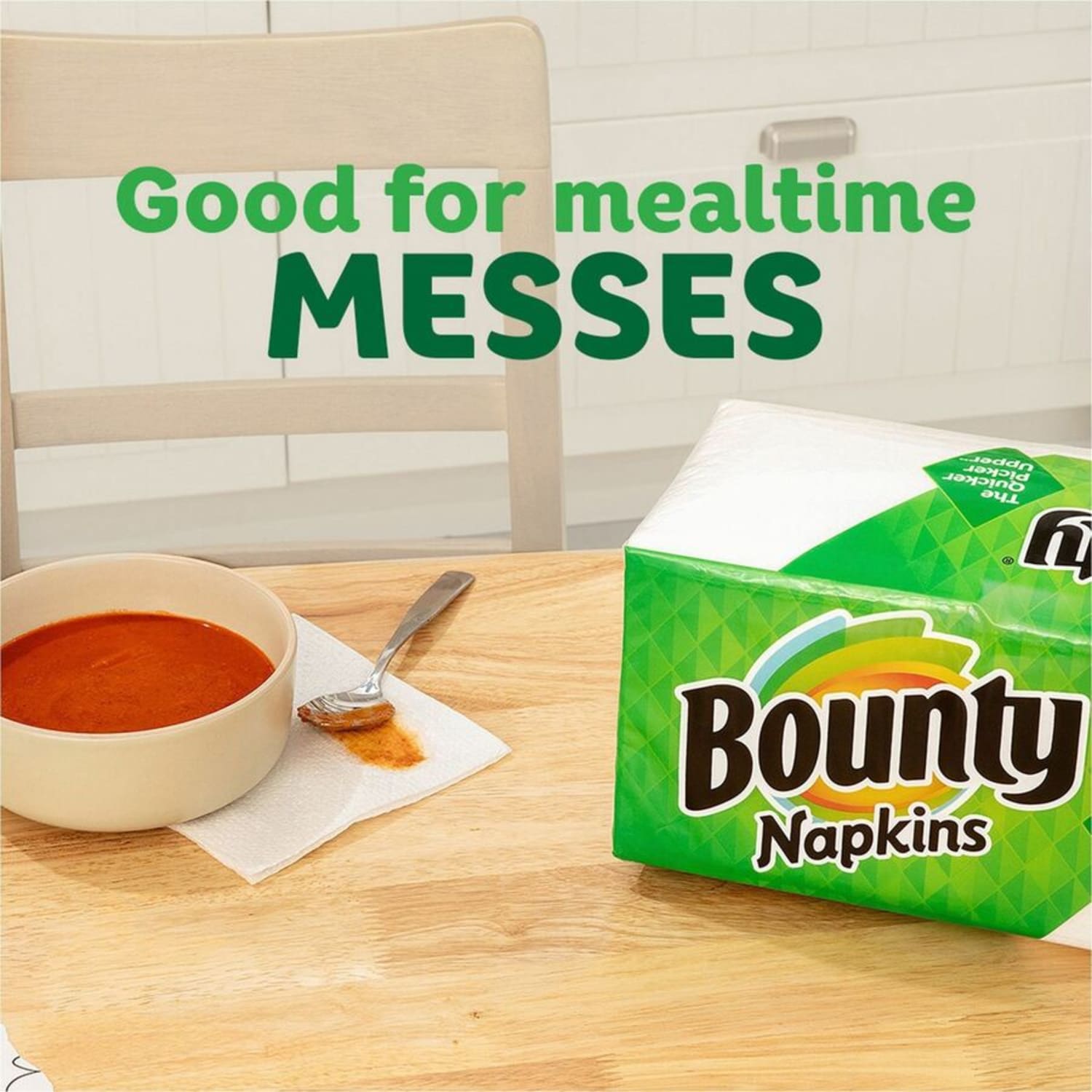 Bounty Quilted Napkins - 1 Ply - 12in Width x 12in Length - Quilted Surface - White - Paper - 200/Pack - 8 / Carton - Image 5