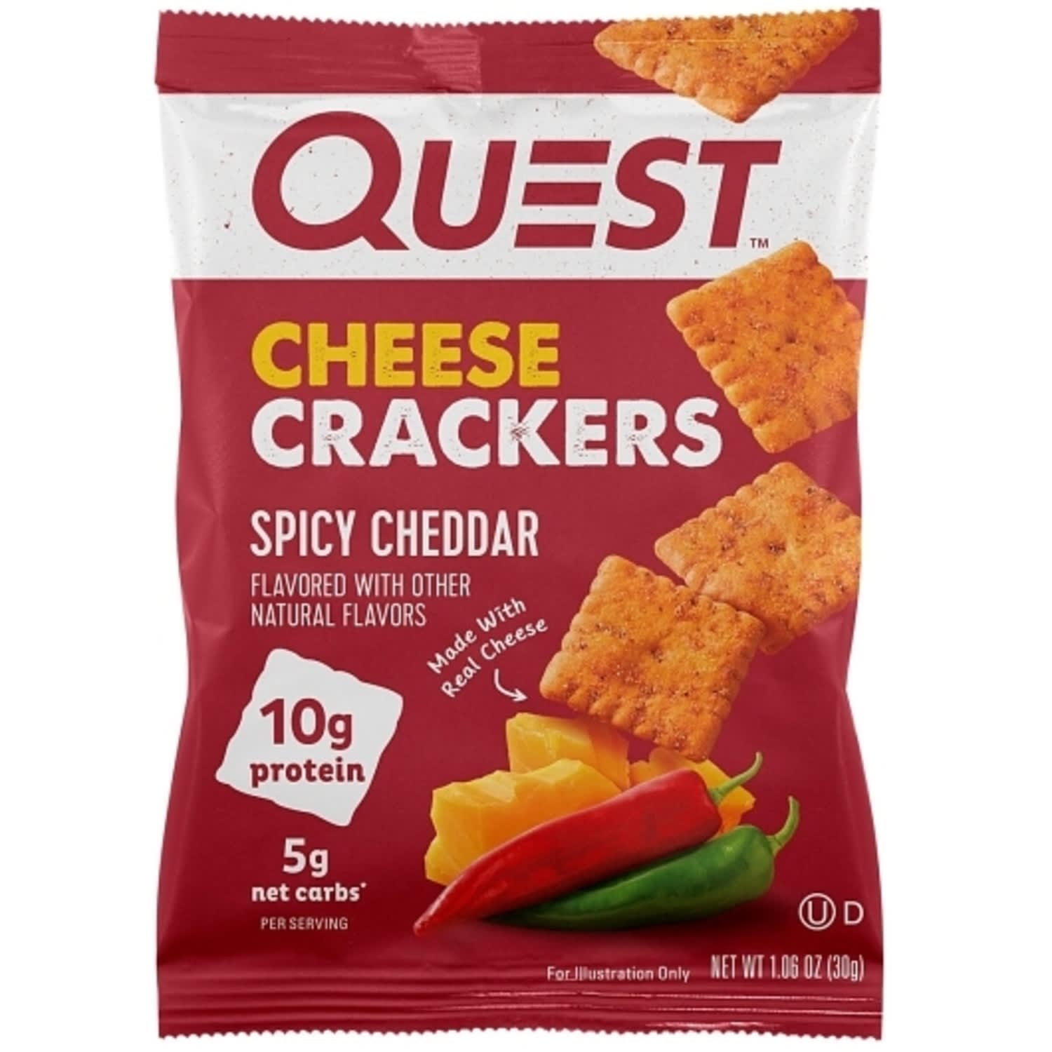 Quest Nutrition Spicy Cheddar Cheese Crackers, 1.06 Oz, Total Qty 8 - Image 3