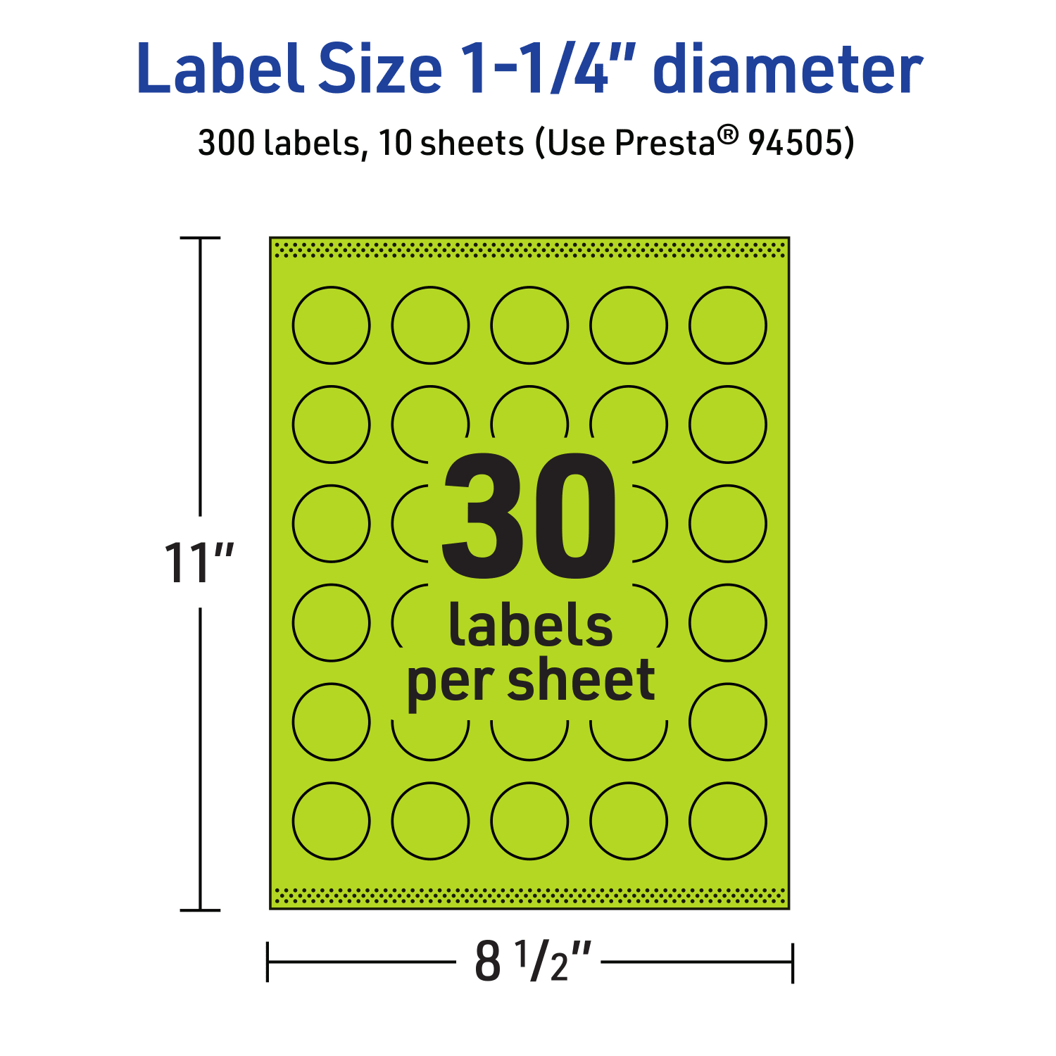 Avery Print-To-The-Edge Labels With Sure Feed Technology And Easy Peel Label Feature, 94505-BGP10, Round, 1-1/4in, Matte Bright Green, Pack of 300 - Image 6