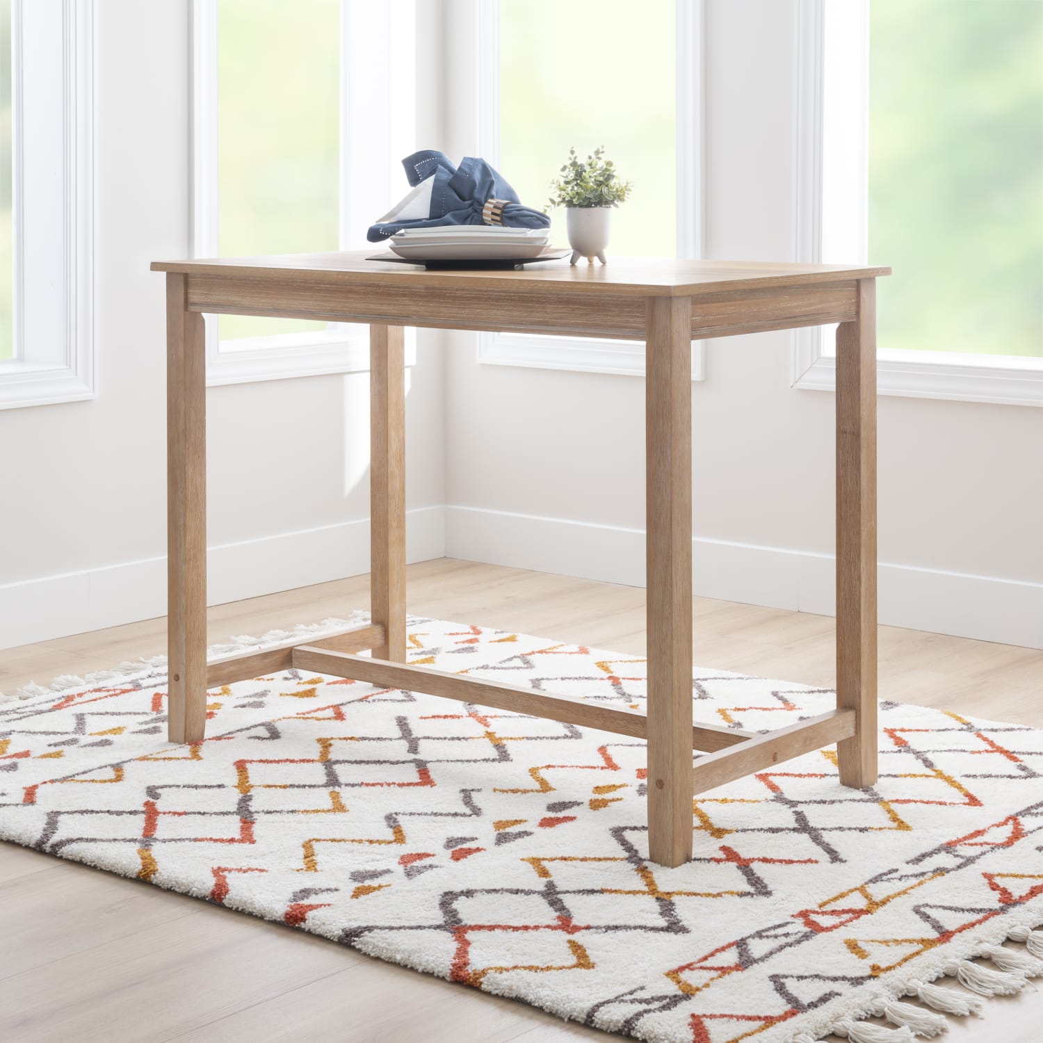 Linon Walker Counter Pub Table, 36inH x 47-1/4inW x 23-3/4inD, Acacia - Image 3