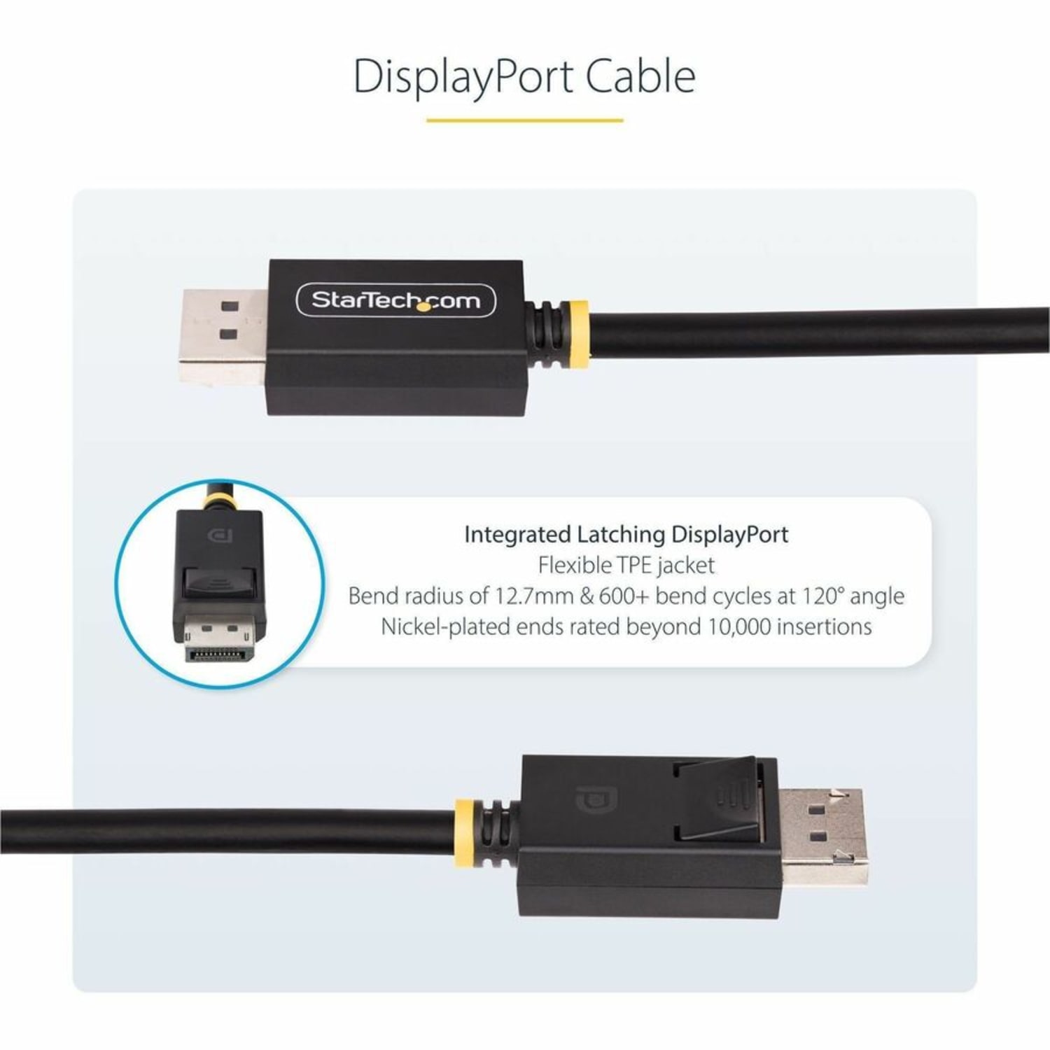 StarTech.com 3ft DisplayPort 2.1 Cable, VESA Certified DP80 DisplayPort Cable w/UHBR20/HDR/DSC 1.2a/HDCP 2.2, 16K/8K 60Hz, DP 2.1 Cord - Image 5