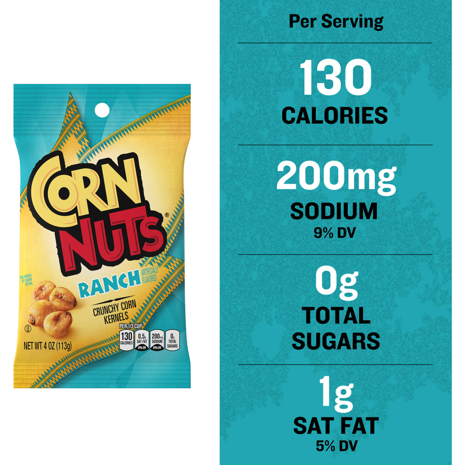 Corn Nuts Ranch Crunchy Corn Kernels, 4 Oz, Pack Of 12 Snack Bags - Image 4