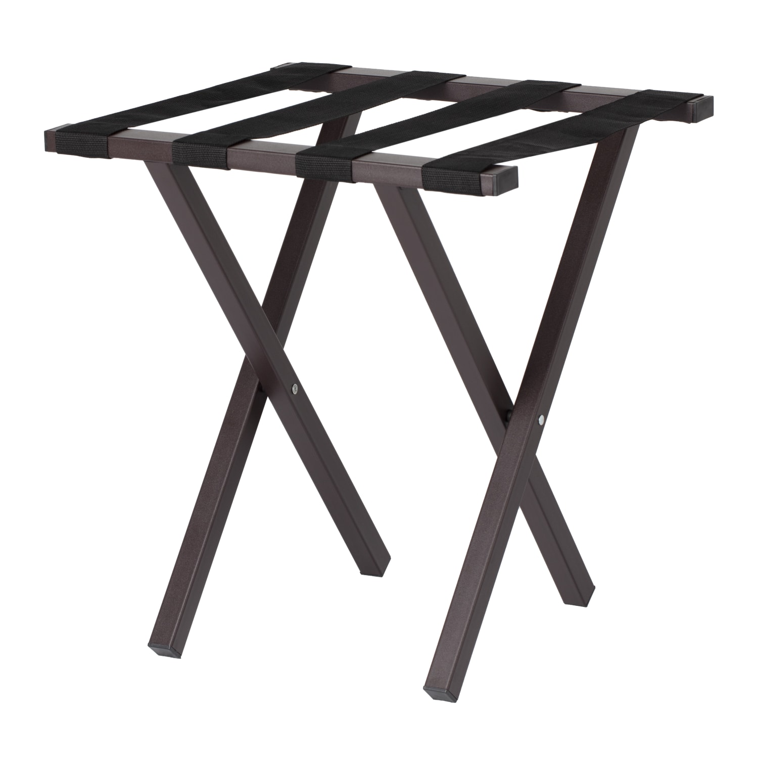 Hospitality 1 Source Mini Metropolitan Luggage Racks, 20inH x 19inW x 17inD, Brown, Pack Of 4 Racks - Image 3