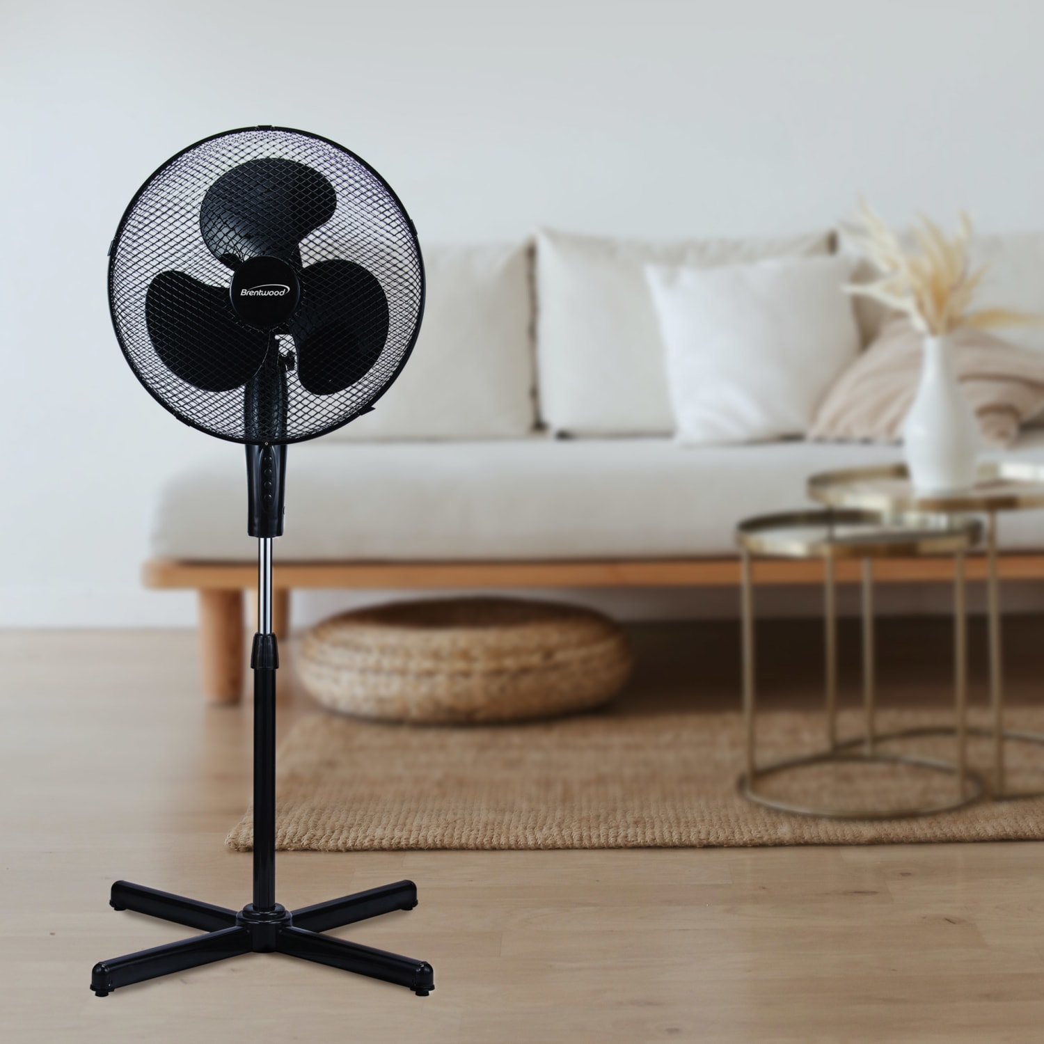 Optimus Kool Zone 16in Oscillating Fan, Black - Image 3