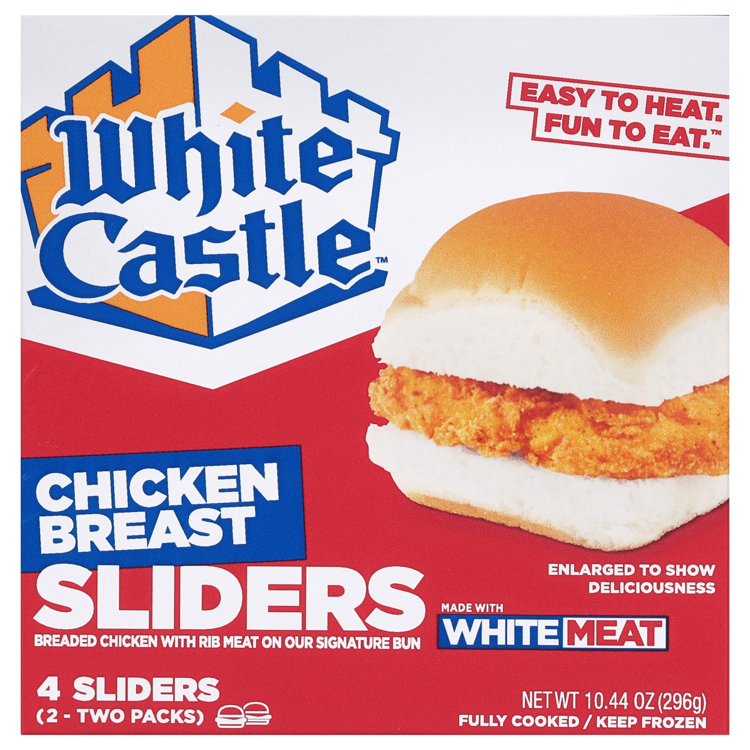 White Castle Individually Wrapped Chicken Sliders, 10.44 Oz, 4 Sliders Per Pack, Case Of 6 Packs - Image 4