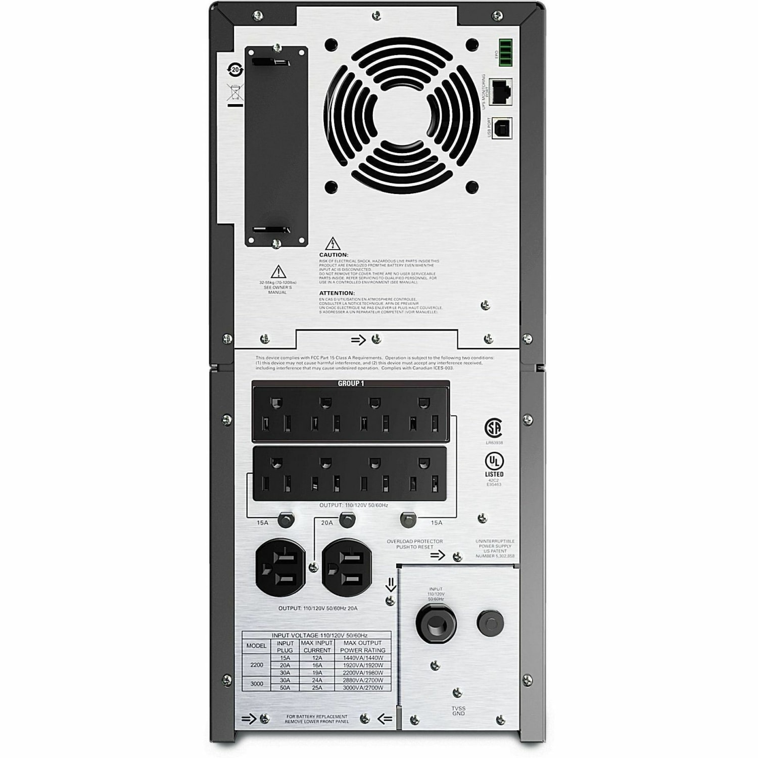 APC Smart-UPS, Line Interactive, 2200VA, Tower, 120V, 8x NEMA 5-15R+2x NEMA 5-20R outlets, SmartSlot, AVR, LCD, TAA - SMT2200US - Image 3