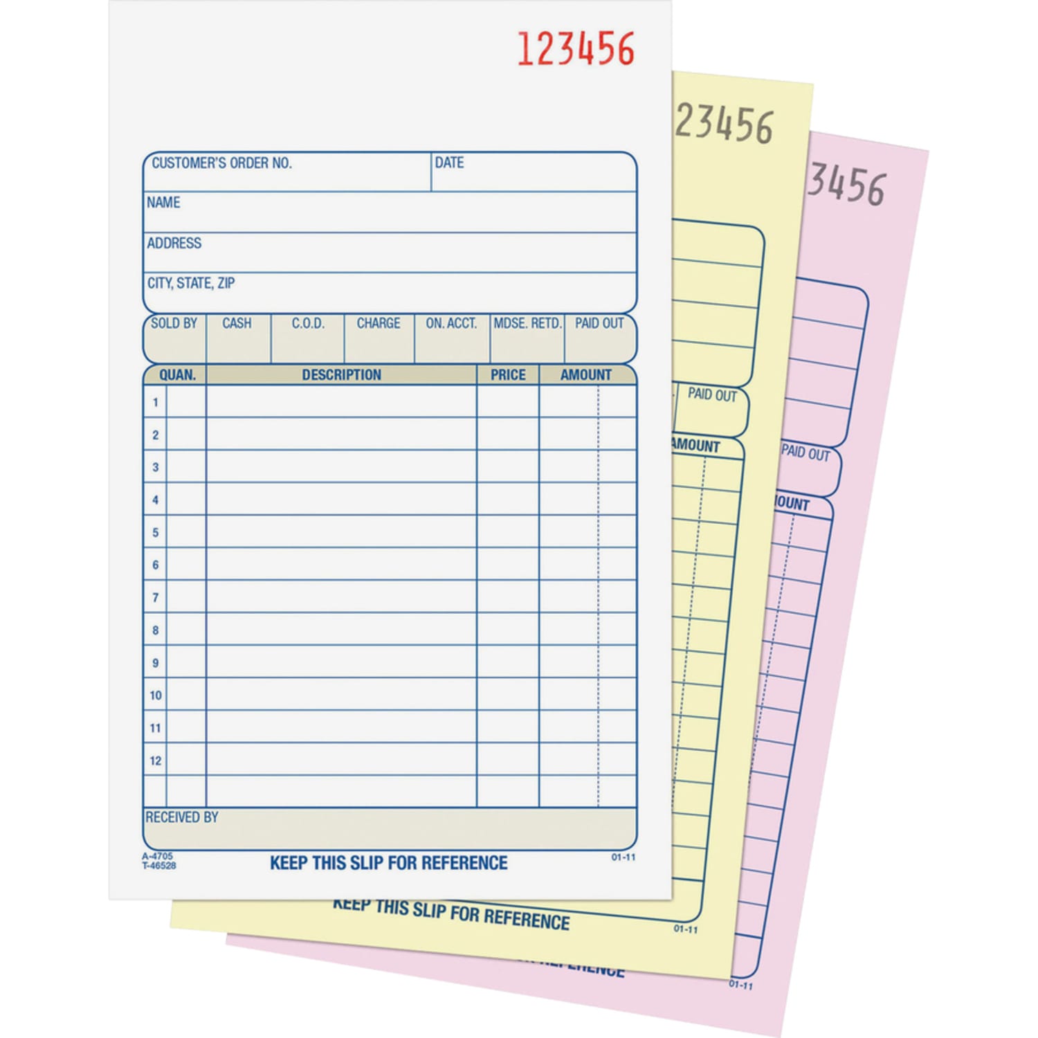 Adams Carbonless 3-part Sales Order Books - 50 Sheet(s) - 3 Part - Carbonless Copy - 4.18in x 7.18in Sheet Size - White, Canary, Pink - Assorted Sheet(s) - 1 Each - Image 4