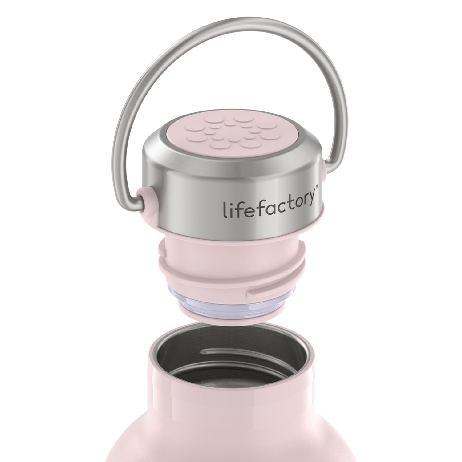 LifeFactory Stainless Steel Vacuum-Insulated Sport Bottle, 32 Oz, Desert Rose - Image 6