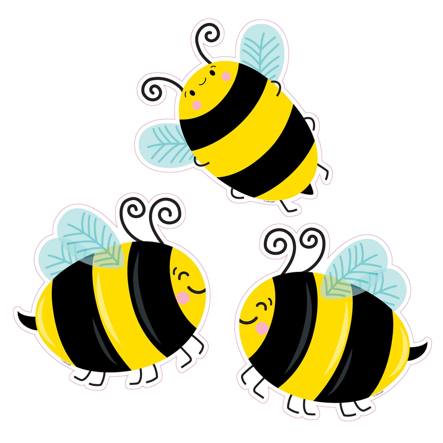 Creative Teaching Press Designer Cut-Outs, 6in, Busy Bees, 36 Cut-Outs Per Pack, Set Of 3 Packs - Image 3
