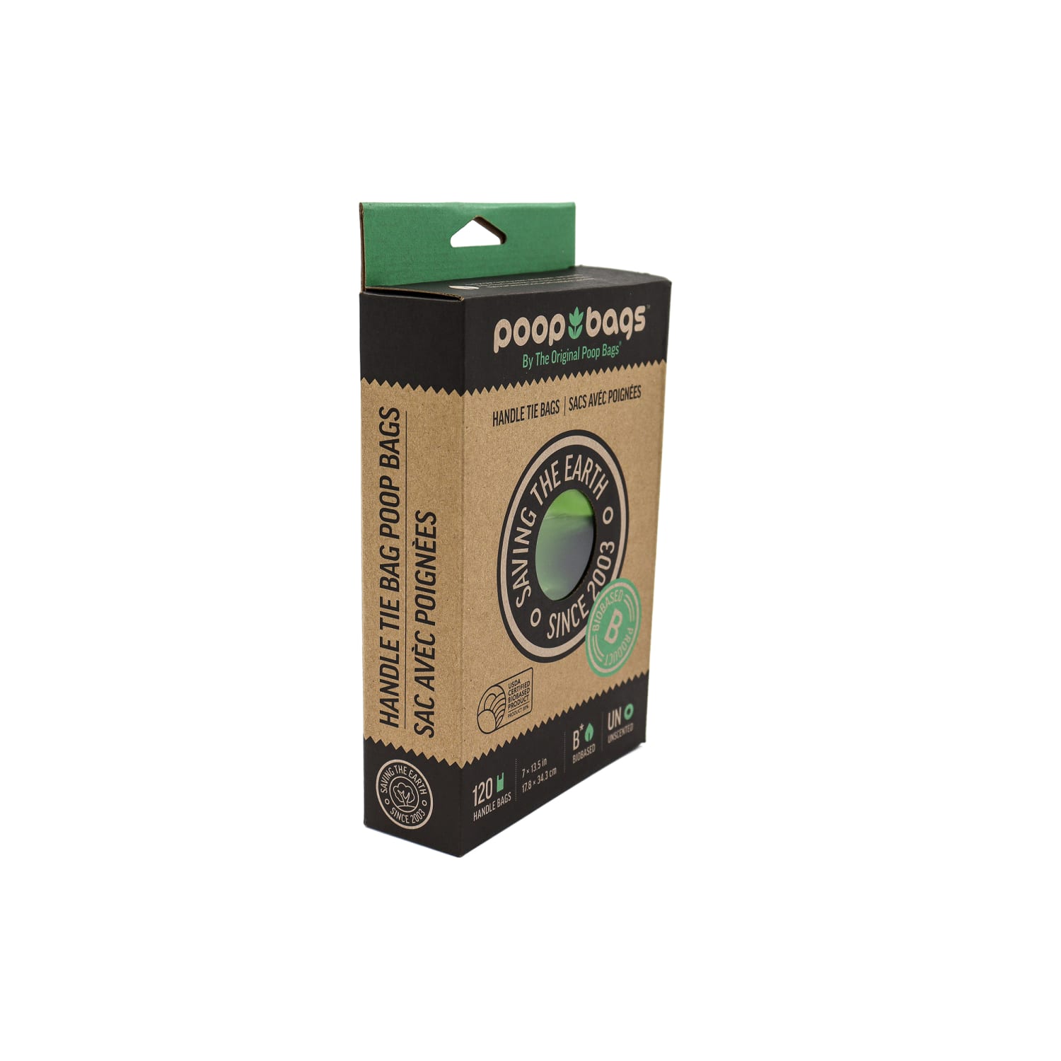 The Original Poop Bags Handle Tie Waste Bags, 32 Oz, Green, Pack Of 120 Bags - Image 3