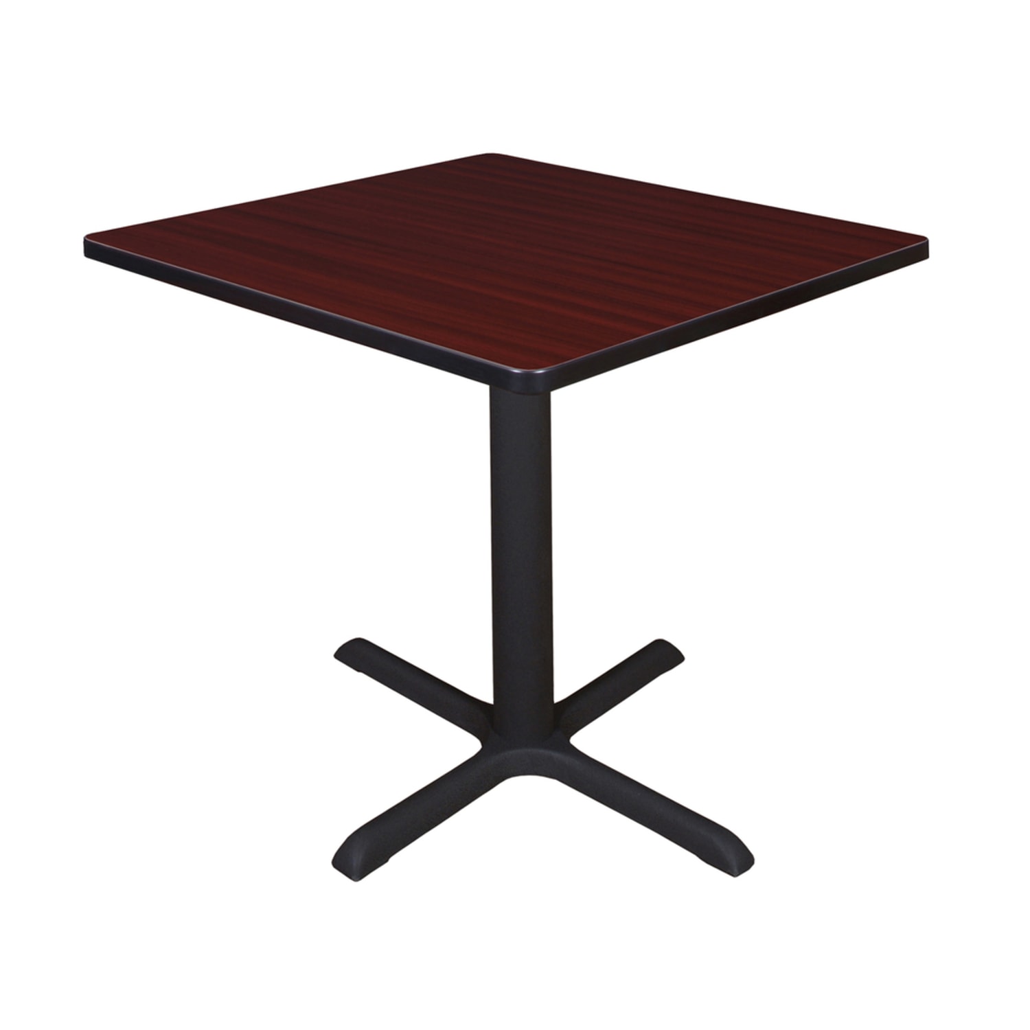 Regency Cain Square X-Base Breakroom Table, 29inH x 30inW x 30inD, Mahogany/Black