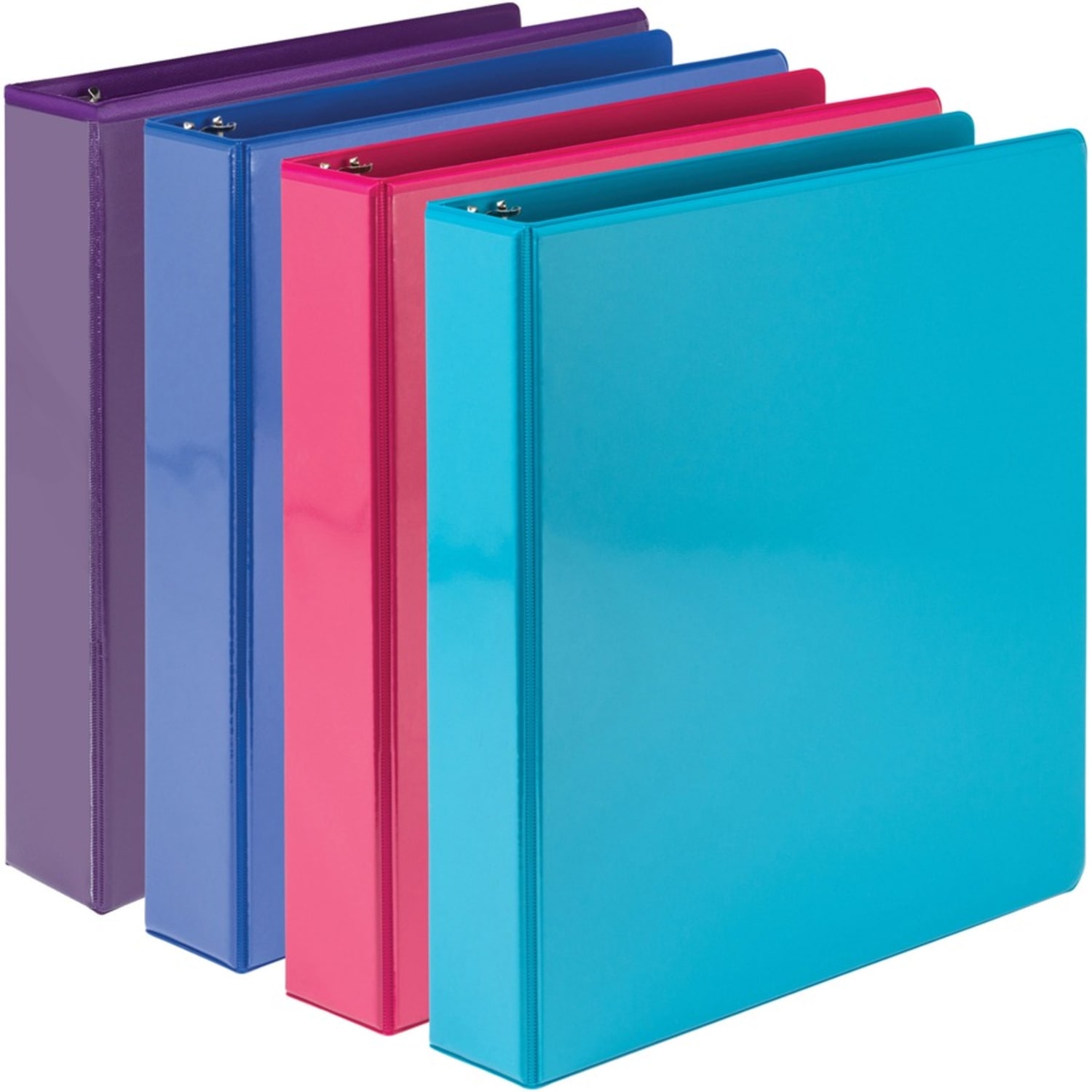 Samsill Durable 1.5 Inch Binder, , D Ring Customizable Clear View Binder, Fashion Assortment, 4 Pack, Each Holds 350 Page (MP46459) - 1 1/2in Binder Capacity - 350 Sheet Capacity - D-Ring Fastener(s) - Chipboard, Polypropylene - Assorted - Recycled - Image 3