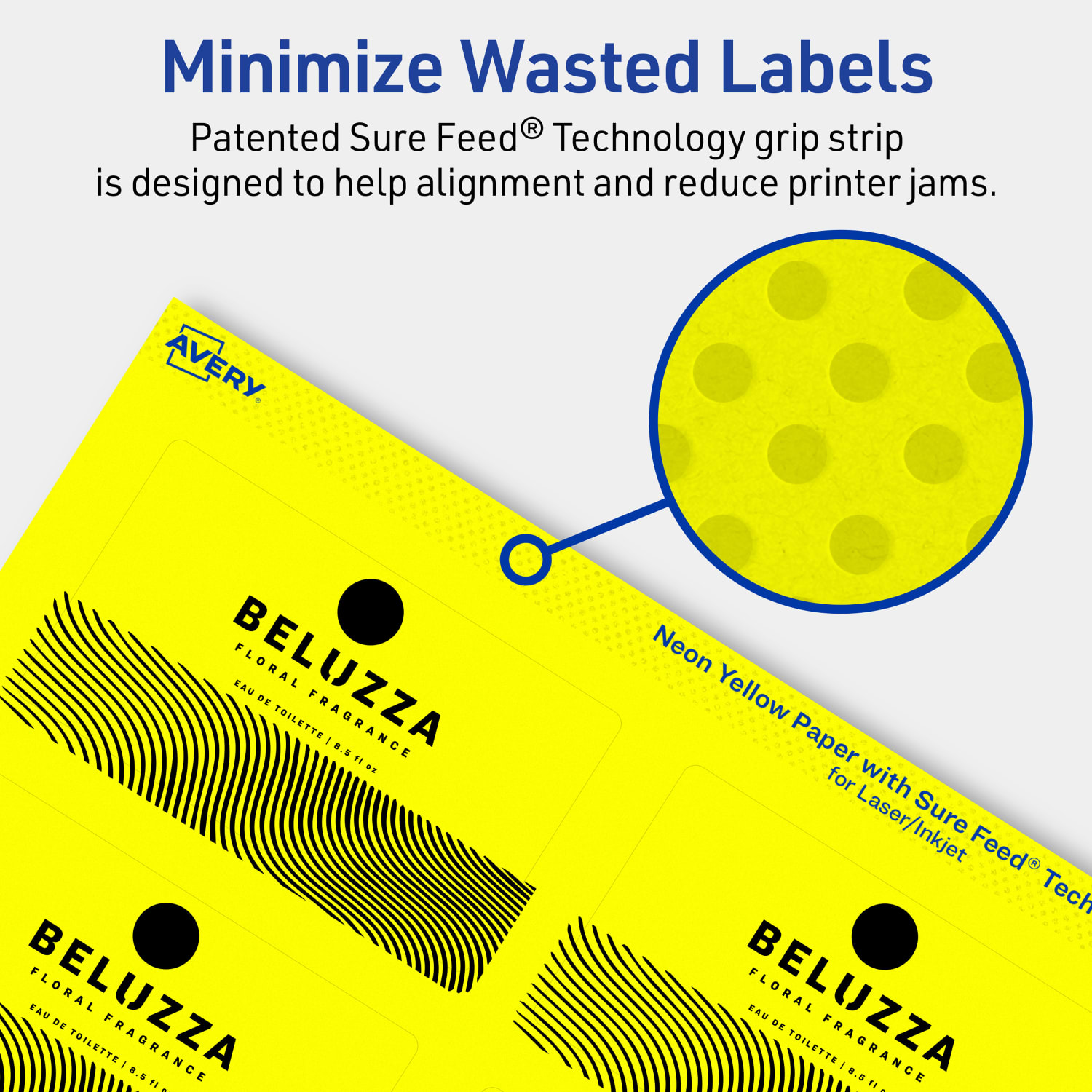 Avery Print-To-The-Edge Labels With Sure Feed Technology And Easy Peel, 94238-NYP40, Rectangle, 2in x 3-1/2in, Matte Neon Yellow, Pack of 320 - Image 5