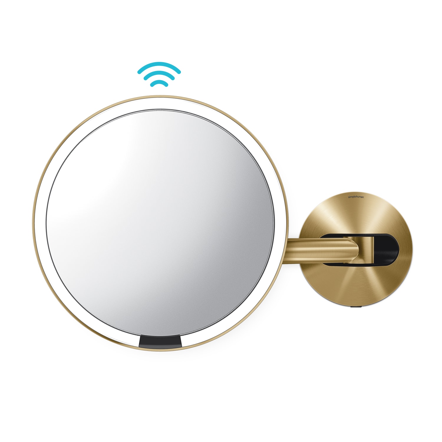 simplehuman Wall Mount Sensor Mirrors, 9-1/8inH x 13-13/16inW x 3-1/8inD, Brass, Hardwired - Image 3