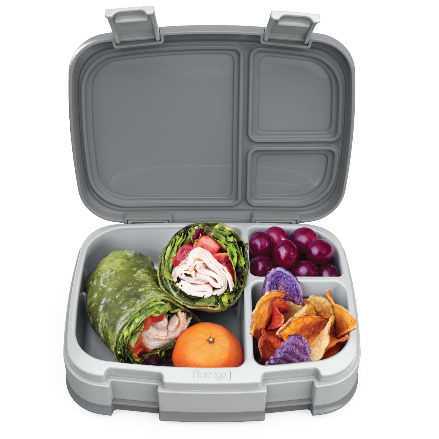 Bentgo Fresh 4-Compartment Bento-Style Lunch Box, 2-7/16inH x 7inW x 9-1/4inD, Gray - Image 5