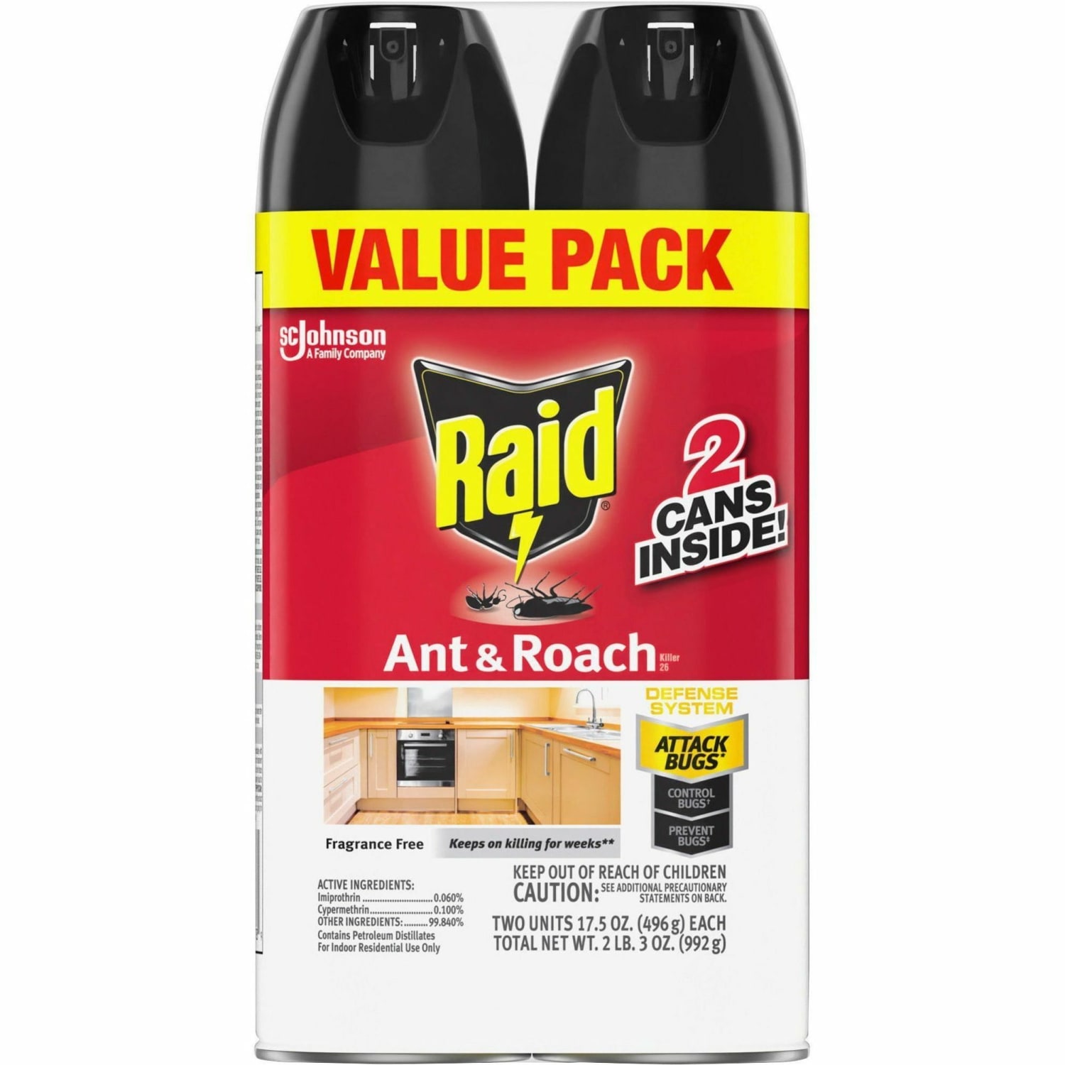 Raid Ant & Roach Killer Spray, 17.5 Oz, 2 Cans Per Box, Case Of 6 Boxes - Image 4